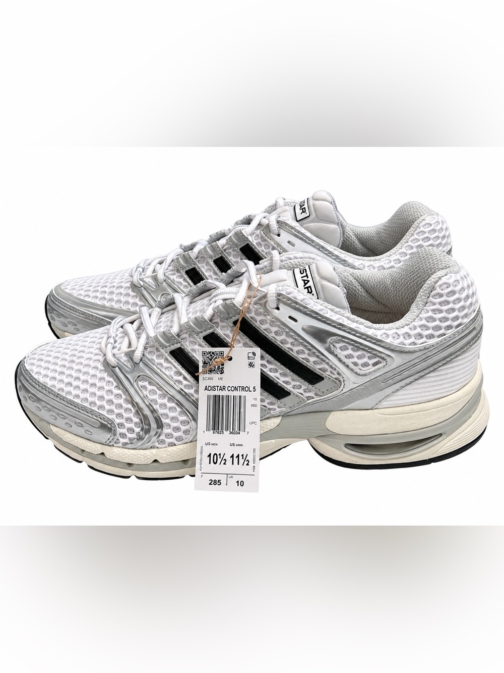 adidas Adistar Control 5 Men’s Running Shoes - White/Silver/Black